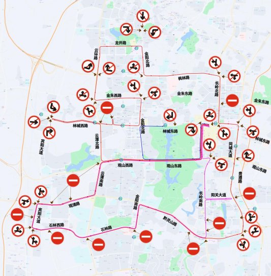 赛事期间交通管制情况示意图