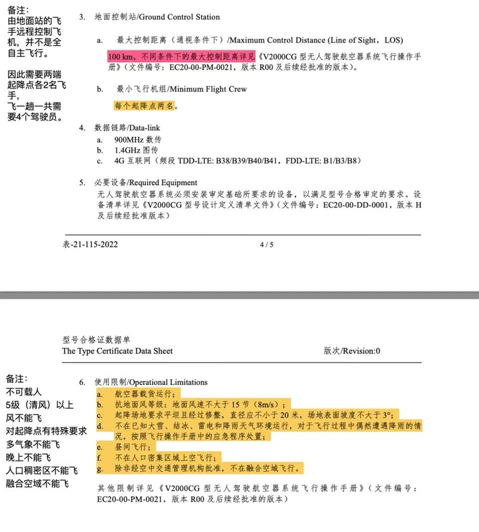 峰飞TC型号合格数据单