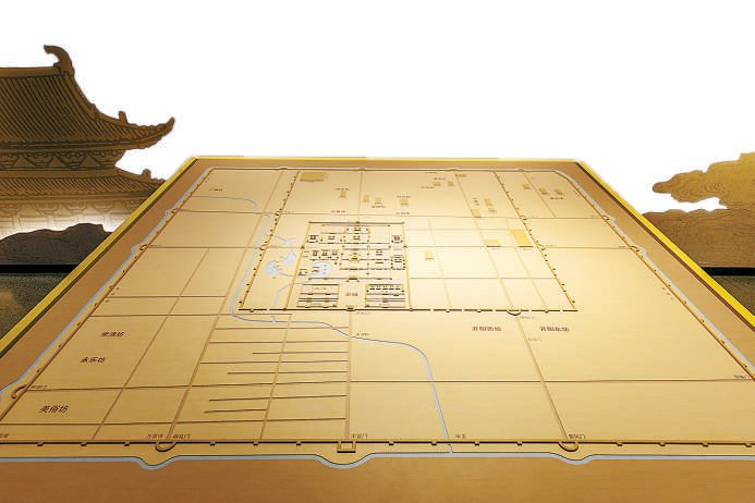 　　北京考古遗址博物馆中的金中都地图 供图/视觉中国