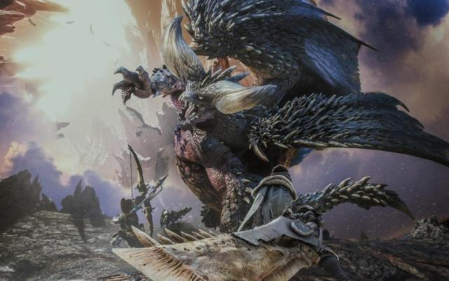 著名3A游戏《怪物猎人：世界》的游戏渲染图