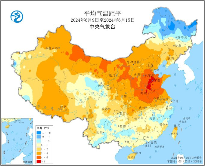 图1 全国平均气温距平