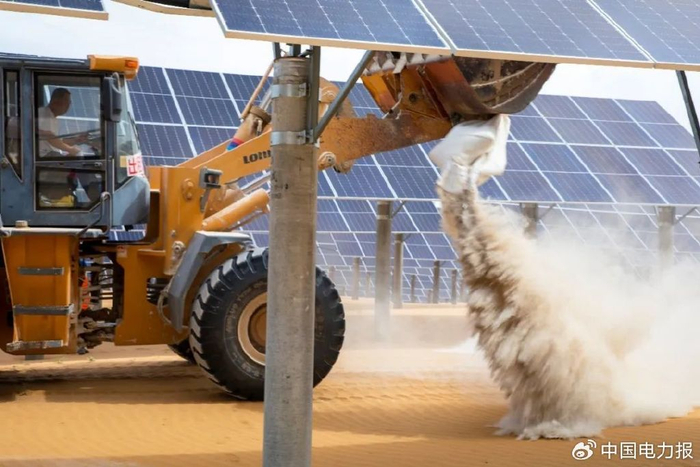 ▲用磷石膏进行土壤改良技术实验 张博文 摄