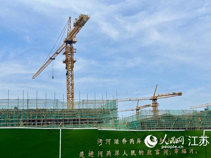 正在建设中的扬州大运河非遗文化园二期工程。人民网 王丹丹摄