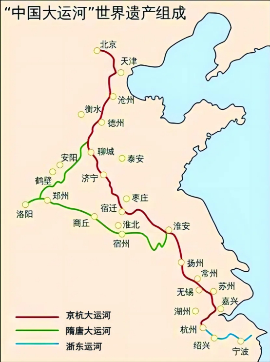 　　“中国大运河”世界遗产组成