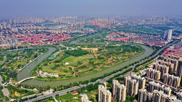 沧州大运河生态修复展示区（2023年5月16日摄）。