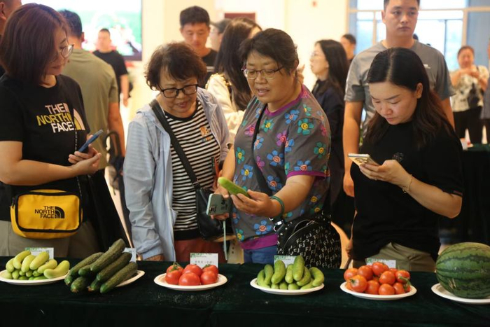 现场展出蔬菜瓜果名优特新稀品种。丰台区供图