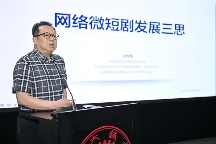 北京师范大学教授，中国电视艺术家协会副主席胡智锋发表演讲
