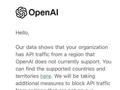 OpenAI称将采取额外措施 停止其不支持的国家和地区的API使用