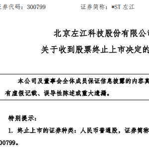 A股退市风险警示 左江 退市 股价 证监会 深交所 联络 ST股 芯片 公司股票 净利润 sina.cn 第2张