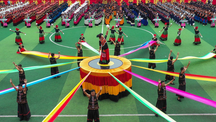 美姑县非物质文化遗产展示。（资料图 美姑融媒供图）