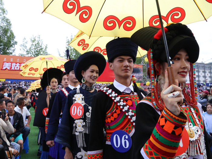 美姑县非物质文化遗产展示。（资料图 美姑融媒供图）