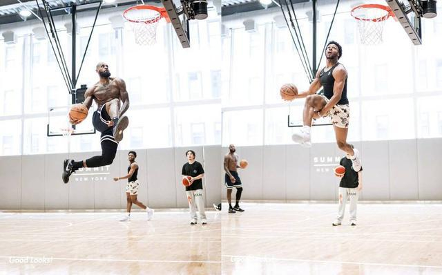 勒布朗·詹姆斯与布朗尼·詹姆斯 图据NBA官方微博