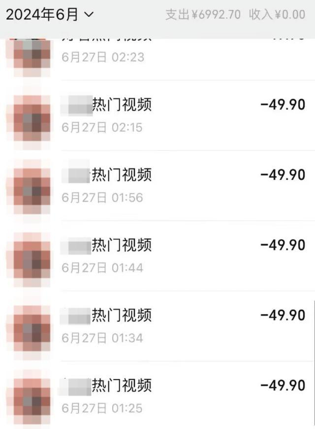 ▲杜女士6月的部分支付记录。受访者供图