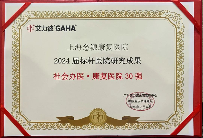 上海慈源康复医院荣获