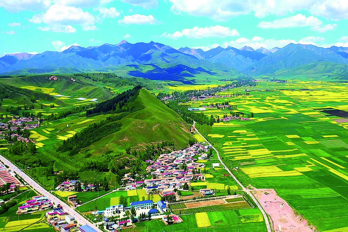 七彩互助大地织锦绣。                       本报记者 陈俊 摄