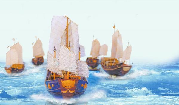 郑和下西洋的宝船编队模型