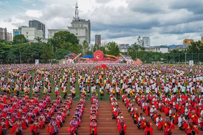 阿细跳月民族节 新华社发 李昱廷 摄