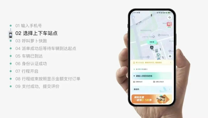 萝卜快跑打车全流程/图源：apollo.auto