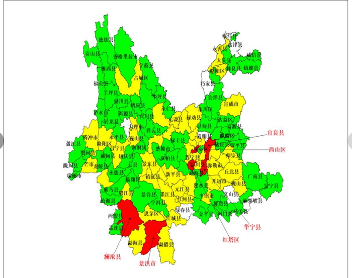 ▲云南发布野生菌风险地图。图据云南疾控