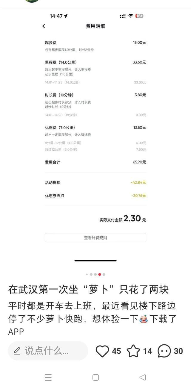 萝卜快跑 订单截图