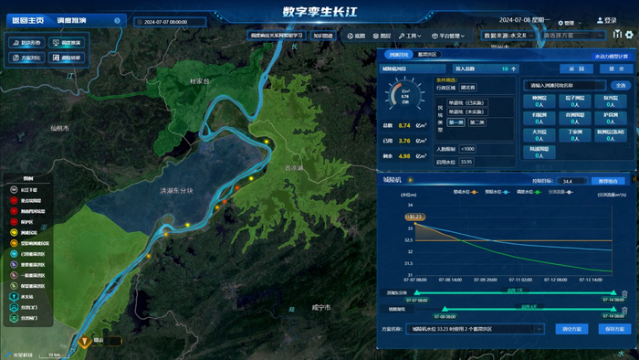蓄滞洪区调度推演