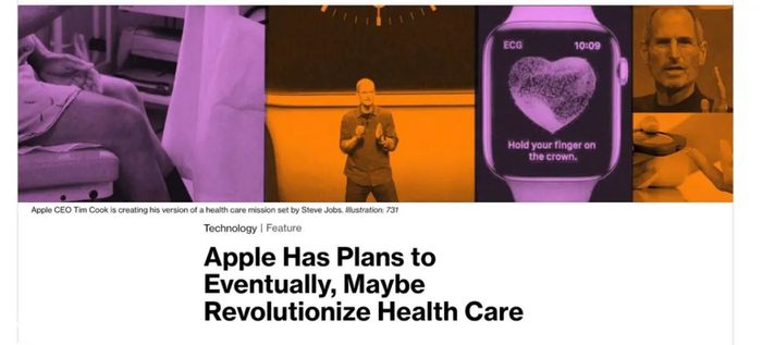 苹果公司在健康领域的布局越来越大｜图片来源：Bloomberg 官网