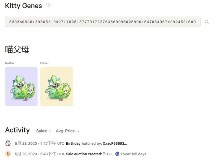 图15 CryptoKitties信息