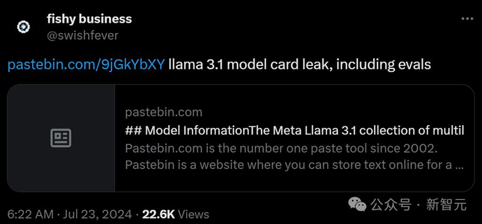 泄露的Model Card：https://pastebin.com/9jGkYbXY