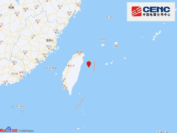 台湾花莲县海域发生42级地震,震源深度10千米