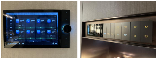 ▲ 卓越九珑样板间智慧家居控制实景