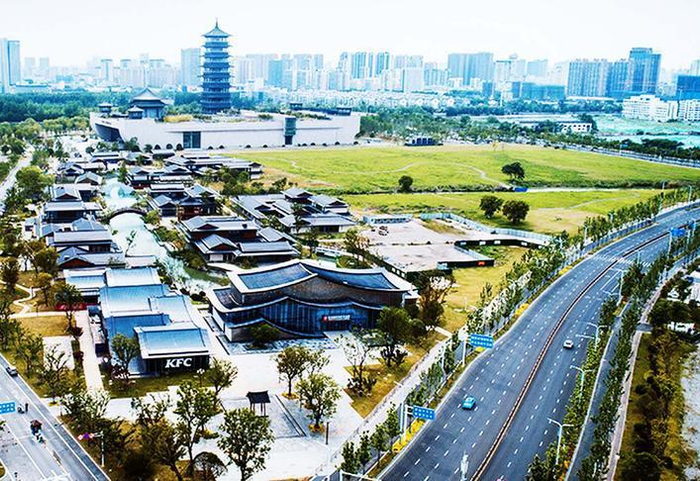 鸟瞰大运河非遗文化园。张孔生 摄