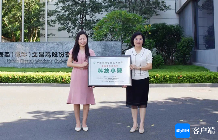 海南美兰文昌鸡科技小院正式授牌成立。美兰区委宣传部供图
