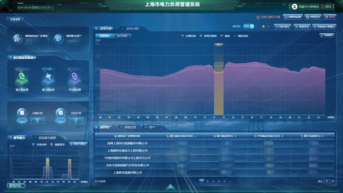 上海市电力负荷管理系统（部分信息已处理）。