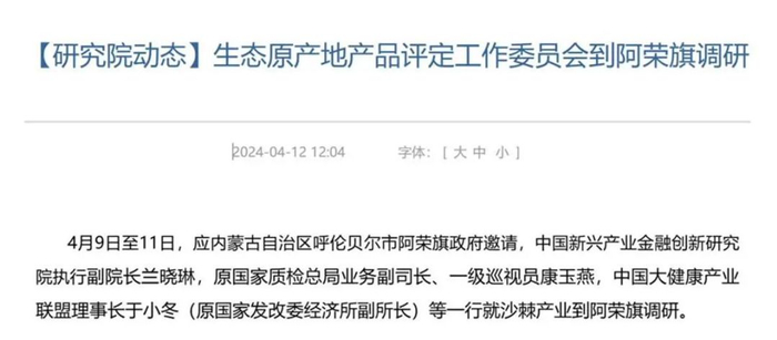 官网报道并未提及王家伟（图源：中国战略新兴产业研究院官网）