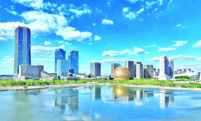 长春北湖未来科学城天蓝水清。长春新区新闻中心供图