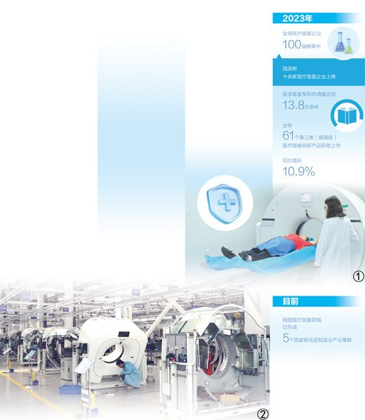 图①：患者在医生的指导下进行CT检查。记者 宋豪新 摄