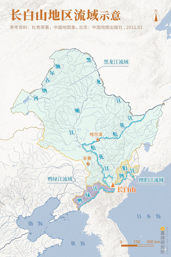        长白山地区流域示意图 图据星球研究所