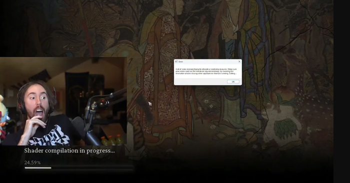 海外游戏主播玩《黑神话：悟空》时遇到问题｜图片来源：Asmongold