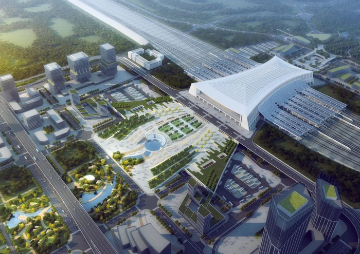 宜昌北站效果图。中铁建工提供
