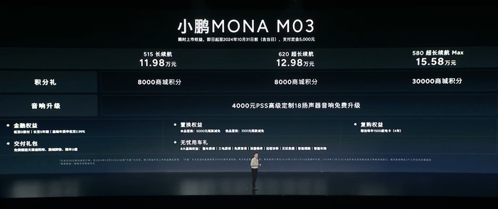 图片来源：小鹏MONA M03发布会