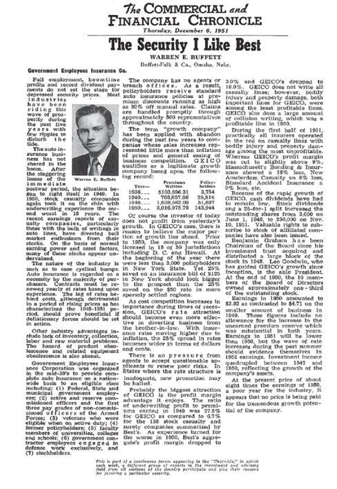 巴菲特的商业初恋