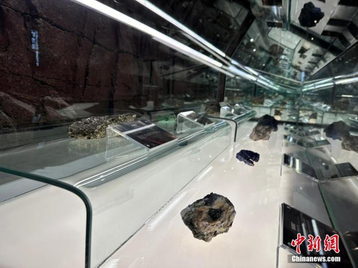图为岩石与矿物展区里的矿物标本。王牧雨摄