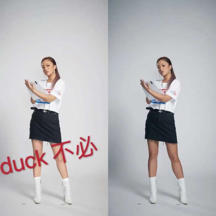 左图为节目组为王菊美化后的图 / 图源：@王菊工作室