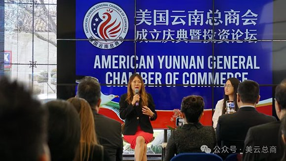 美国云南总商会成立当天的论坛活动。图源：“美云总商”微信公众号