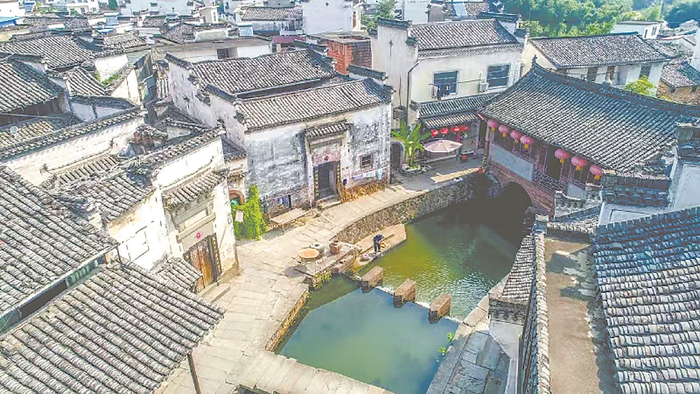 徽州区西溪南镇雷堨蓄水坝工程。（黄山市徽州区委宣传部供图）