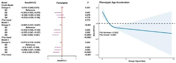 Omega-3摄入量与表型年龄负相关