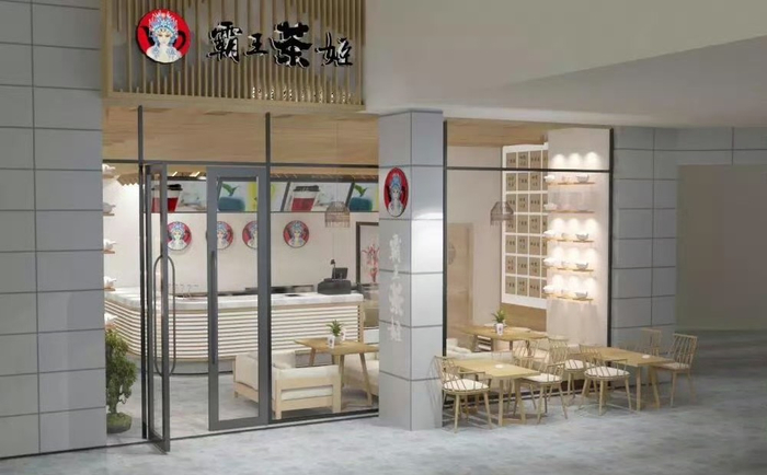 霸王茶姬早期门店设计渲染图 （图片来源：霸王茶姬微博）