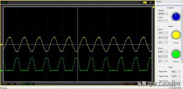 精密整流电路示波器波形图