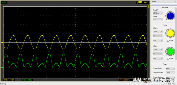 精密整流电路示波器波形图