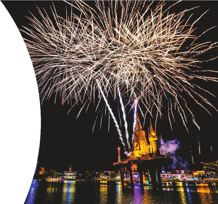 大连发现王国主题公园将上演大型烟花秀。图片由受访者提供